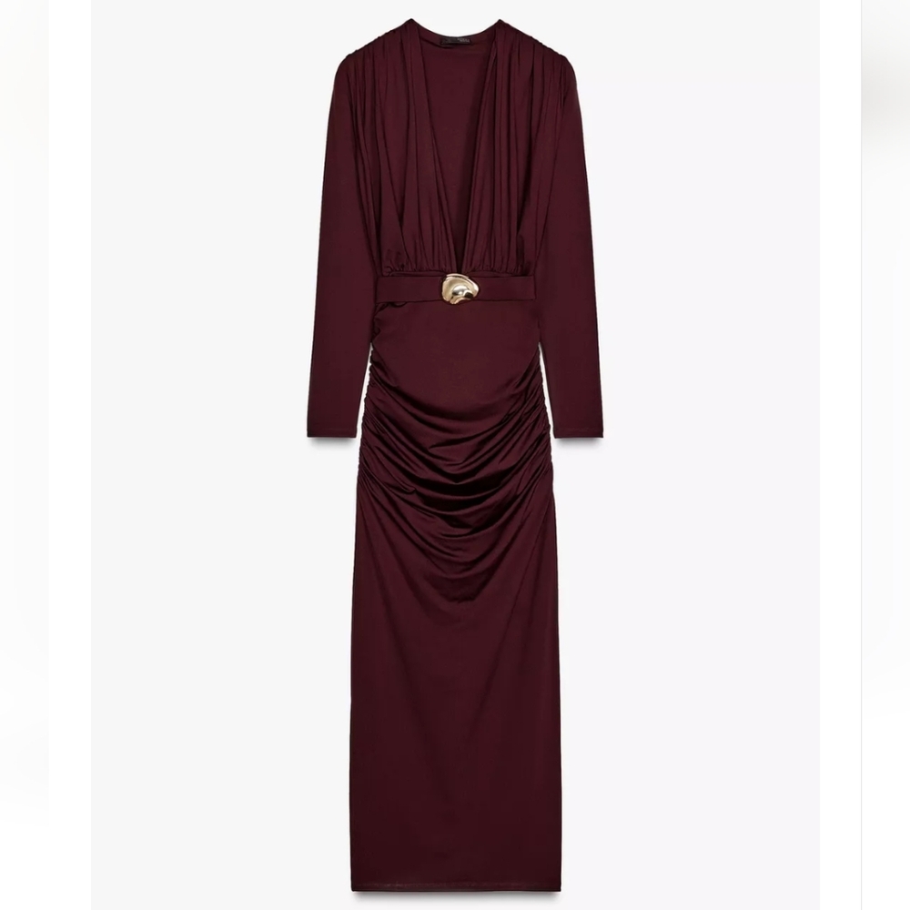 ZARA APPLIQUÉ BELT DRESS